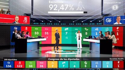 Un momento del programa especial de La 1 por las elecciones generales del domingo 23 de julio.