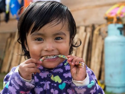 Sayra, de dos años, vive en un área rural de México.