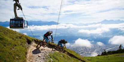 Descenso en Nordkette, con vistas a Innsbruck.