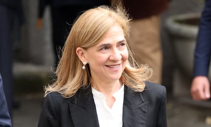La infanta Cristina en el funeral de Fernando Gomez-Acebo, el 8 de abril de 2024, en Madrid.