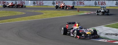 Vettel en un momento de la carrera.