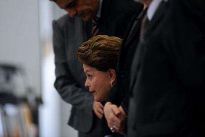La presidenta brasileña, Dilma Rousseff, durante la presentación de la ley de la Verdad.