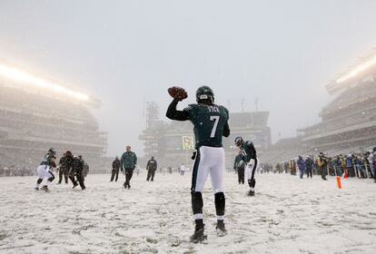 El quarterback Michel Vick durante el partido entre Detroit y Filadelfia.