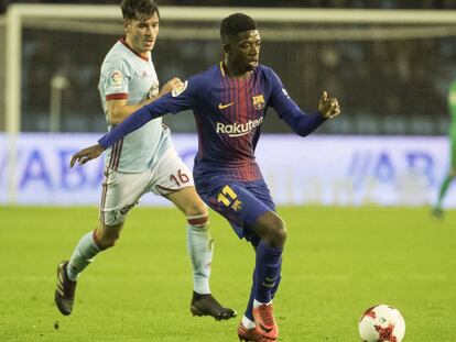 Dembele y Jozabed durante el partido de ida de octavos de final de la Copa del Rey.