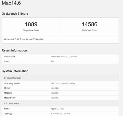 MacBook Geekbench