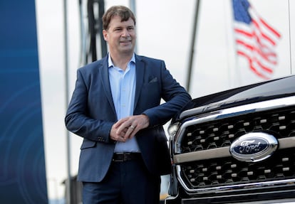 El director ejecutivo de Ford, Jim Farley,  en Michigan, en 2020.