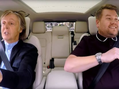 Paul McCartney y James Corden disfrutando como niños mientras hacen felices al mundo.