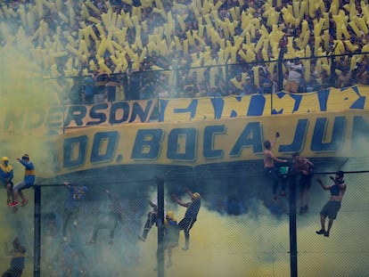 Aficionados de Boca, en la ida de la final de la Libertadores.