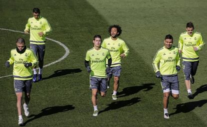 Pepe, Cristiano, James, Marcelo, Casemiro y Kovacic.