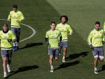 Pepe, Cristiano, James, Marcelo, Casemiro y Kovacic.