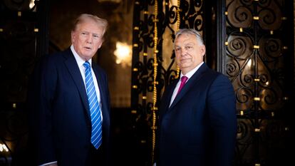 Donald Trump y Viktor Orbán, el jueves en Mar-a-Lago.
