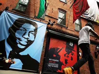 Homenaje a Eric Garner y Michael Brown en una calle de Brooklyn, Nueva York. 