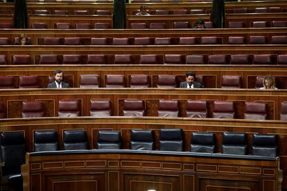 El Congreso casi vacío durante el pleno de este miércoles.