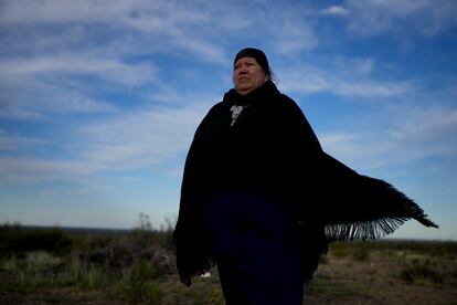 Doris Canumil, de la comunidad mapuche de Sierra Paileman (Argentina), el pasado 13 de octubre.