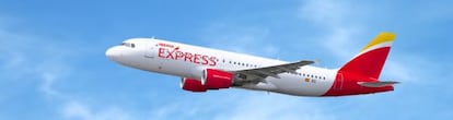 Avi&oacute;n con la nueva imagen de Iberia Express.