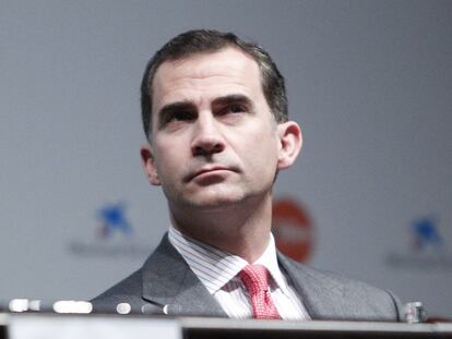 El príncipe Felipe, ayer en la entrega de los Premios Codespa.