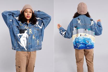 Chaqueta intervenida por Flavita Banana.