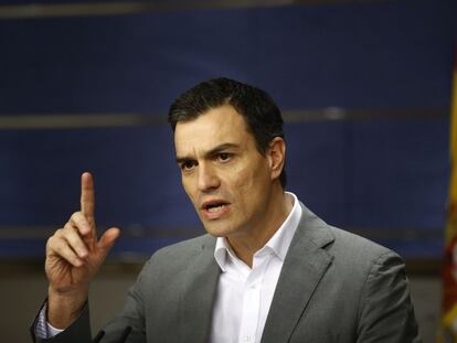 Socialist chief Pedro Sánchez in Congress last week.