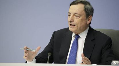 Mario Draghi, tras la &uacute;ltima reuni&oacute;n del BCE.