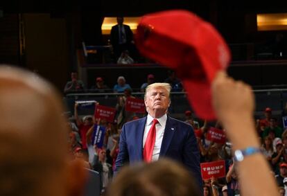 El presidente estadounidense, Donald Trump, durante un mitin de inicio de campaña en el Amway Center de Orlando, Florida, Estados Unidos.