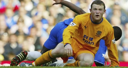 Rooney, en 2004, con la camiseta del Everton.