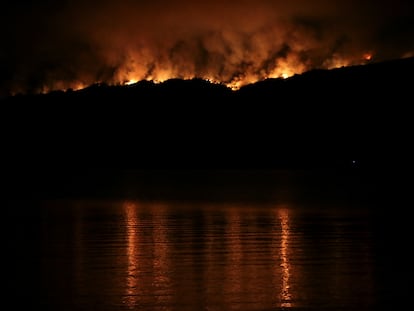 El incendio en el Parque Nacional Los Alerces, en la provincia de Chubut, el 28 de enero.