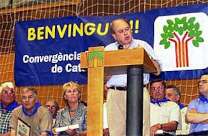 Jordi Pujol, ayer, en el encuentro nacionalista de CDC del Vallès Oriental.