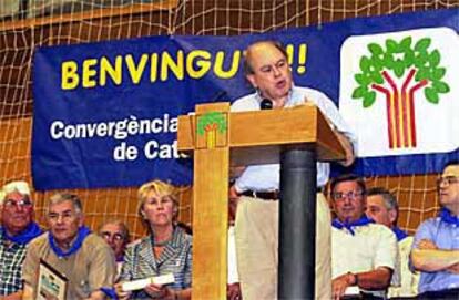 Jordi Pujol, ayer, en el encuentro nacionalista de CDC del Vallès Oriental.