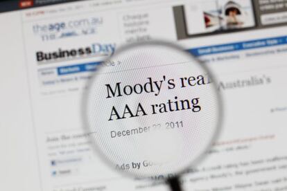 Una página web con las calificaciones de Moody's.