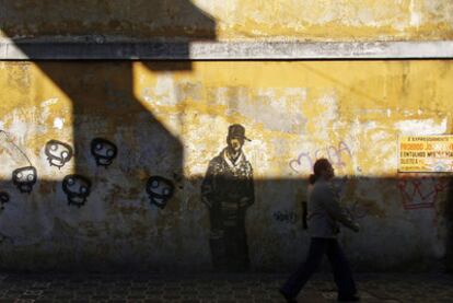 Pintada callejera en 'Liberdade', barrio japonés de São Paulo