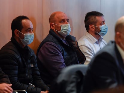 El banquillo de los acusados este martes durante la vista oral del juicio en la Audiencia Provincial de Oviedo.