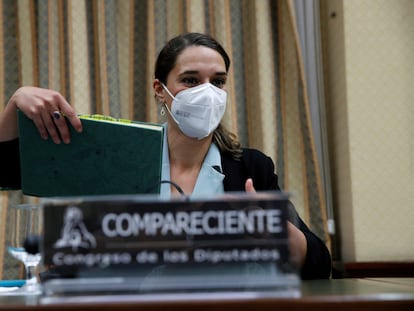 La secretaria de Estado de Igualdad y Contra la Violencia de Género, Noelia Vera, el 25 de mayo en la comisión de Igualdad del Congreso.