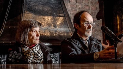 Los padres de Hodei Egiluz, este viernes, en Amberes.