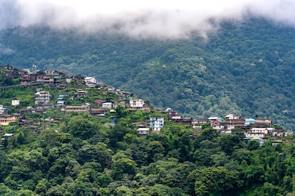 Vista de Khonoma, una aldea angami naga occidental a unos 20 kilmetros de Kohima, la capital del Estado indio de Nagaland.