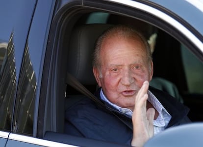 King Juan Carlos exits a Madrid hospital last week after undergoing yet more hip surgery.