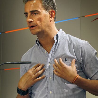 Costa, en agosto de 2009, tras una rueda de prensa del PP valenciano.