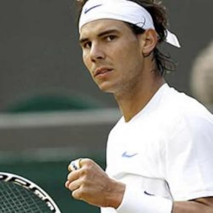 Nadal, durante un partido en Wimbledon