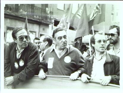 Paulino Barrabés, Nicolás Redondo y Manolo Simón.