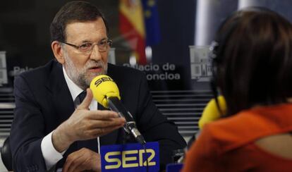 Mariano Rajoy, durante su entrevista en el programa "Hoy por hoy" de la cadena SER.