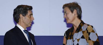 José María Álvarez-Pallete y Margrethe Vestager.