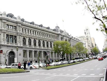 Vista de la fachada del Banco de Espa&ntilde;a. 