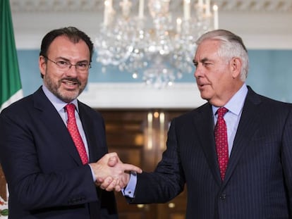 Videgaray durante reunião com Tillerson na quarta-feira em Washington