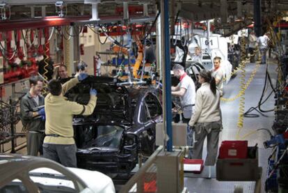 Cadena de montaje de la factoría de Seat en Martorell (Barcelona).