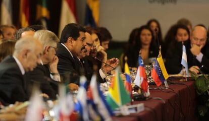 Maduro, durante la Cumbre de Mercosur en Montevideo este viernes.