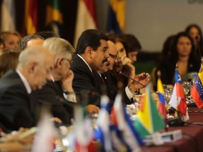 Maduro, durante la Cumbre de Mercosur en Montevideo este viernes.