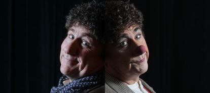 David Larible, en el Circo Price, antes y después de caracterizarse como clown.