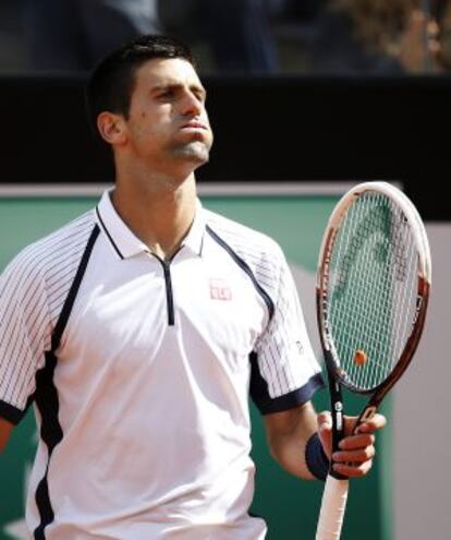 Djokovic resopla tras su derrota.