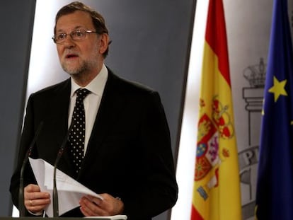 Mariano Rajoy during his Sunday address to the nation.