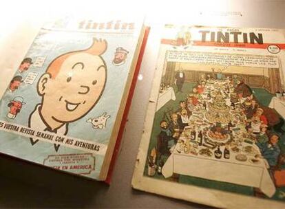 Primeras ediciones de la exposición <i>Tintín en el mundo de Hergé. Colección Jordi Tardà</i>.