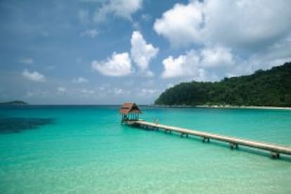 Embarcadero en las islas Perhentians, en la costa este de Malasia.